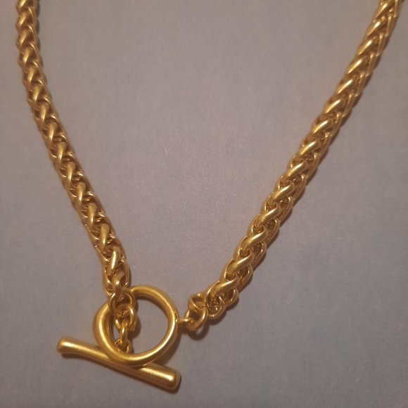 Madewell Gold-tone Brushed Wheat Chain Toggle Necklace - Picture 4 of 4